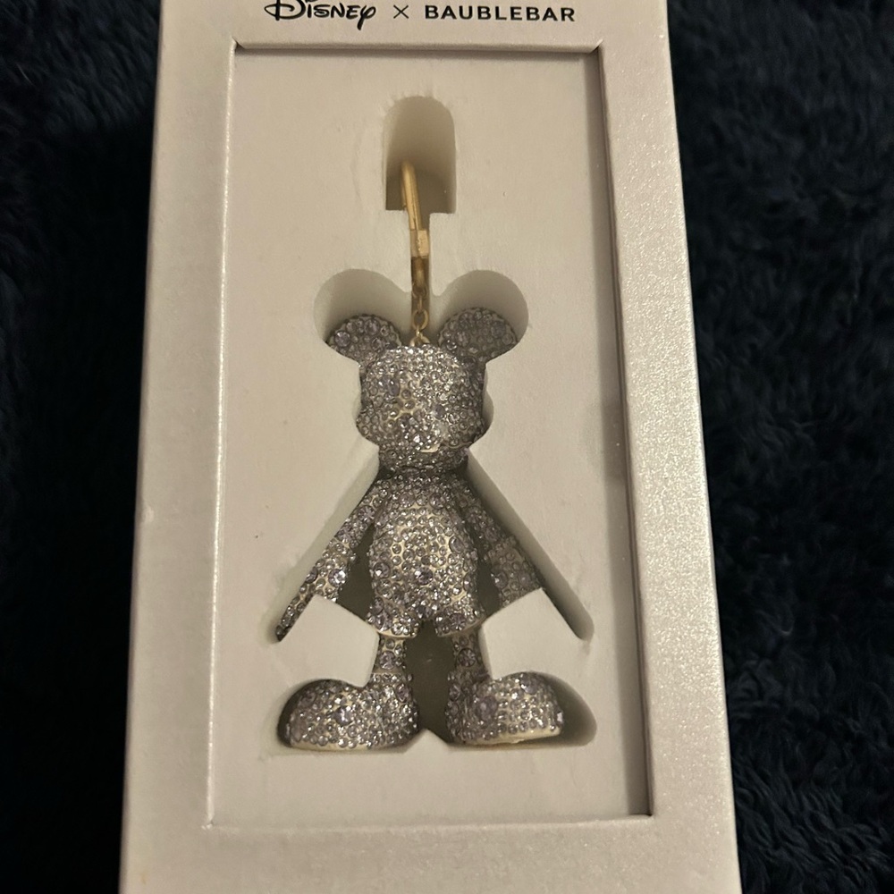 Disney X Baublebar Mickey Mouse Bag Charm Keychain- Lavender Crystal